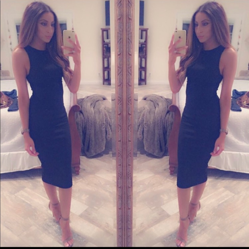 H&M Black midi dress